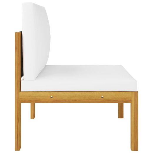 10-tlg. Garten-Lounge-Set mit Kissen Cremewei Massivholz Akazie