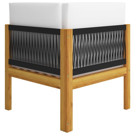 10-tlg. Garten-Lounge-Set mit Kissen Cremewei Massivholz Akazie