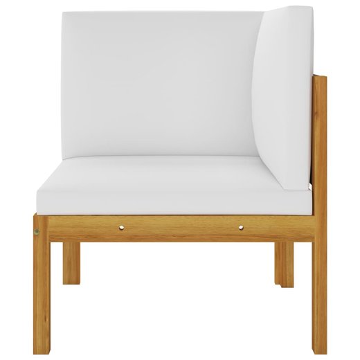 6-tlg. Garten-Lounge-Set mit Kissen Cremewei Massivholz Akazie