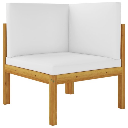 6-tlg. Garten-Lounge-Set mit Kissen Cremewei Massivholz Akazie