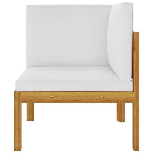 6-tlg. Garten-Lounge-Set mit Kissen Cremewei Massivholz Akazie