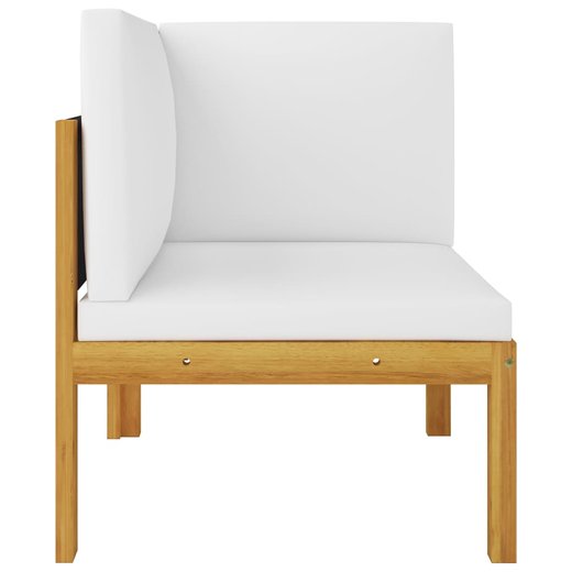 6-tlg. Garten-Lounge-Set mit Kissen Cremewei Massivholz Akazie