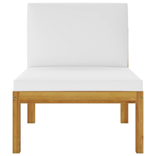8-tlg. Garten-Lounge-Set mit Kissen Cremewei Massivholz Akazie