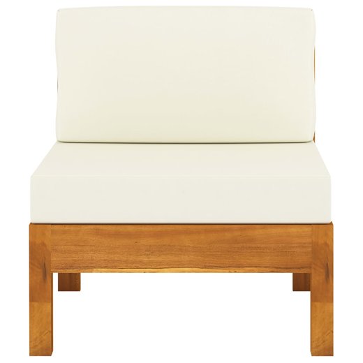 7-tlg. Garten-Lounge-Set mit Creme Auflagen Massivholz Akazie