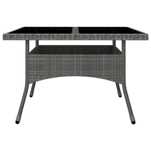 9-tlg. Garten-Essgruppe Poly Rattan und Glas Grau