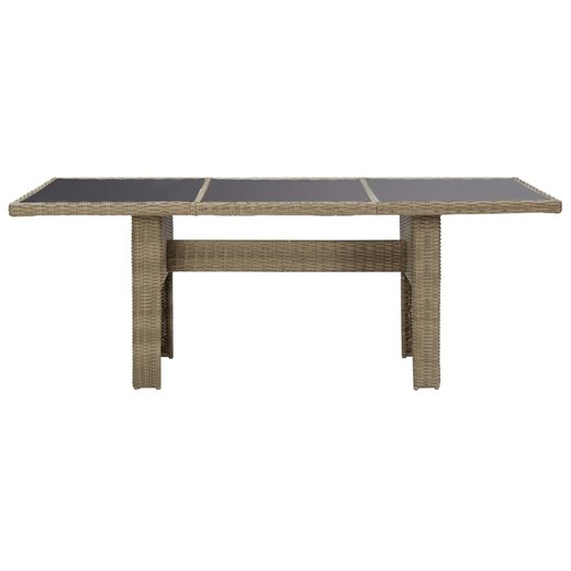 7-tlg. Garten-Essgruppe Poly Rattan Braun
