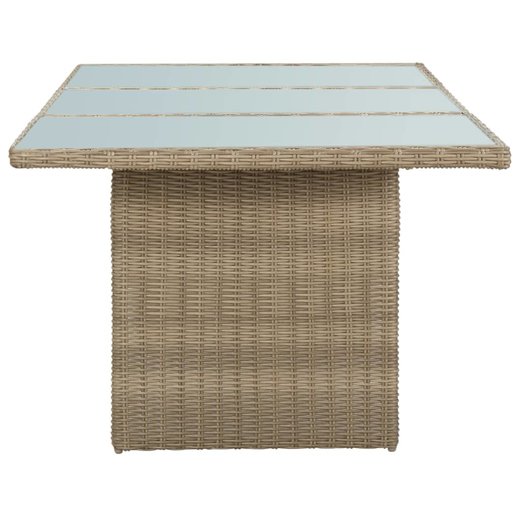 9-tlg. Garten-Essgruppe Poly Rattan Braun