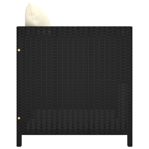 8-tlg. Garten-Lounge-Set mit Kissen Poly Rattan Schwarz