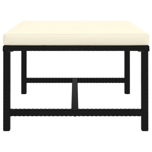 10-tlg. Garten-Lounge-Set mit Kissen Poly Rattan Schwarz