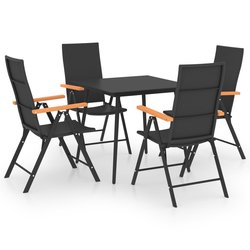 5-tlg. Garten-Essgruppe Schwarz und Braun