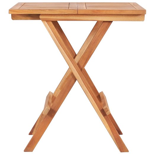 3-tlg. Bistroset mit Hellgrnen Kissen Massivholz Teak