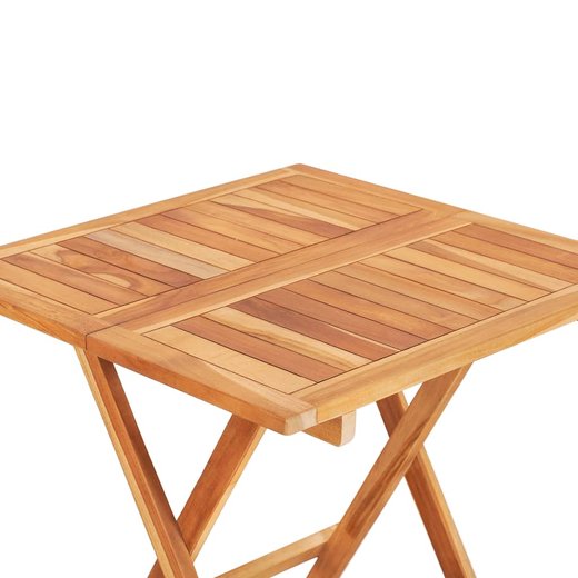 3-tlg. Bistroset mit Hellgrnen Kissen Massivholz Teak