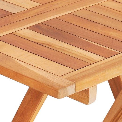 3-tlg. Bistro-Set mit Cremeweien Kissen Massivholz Teak