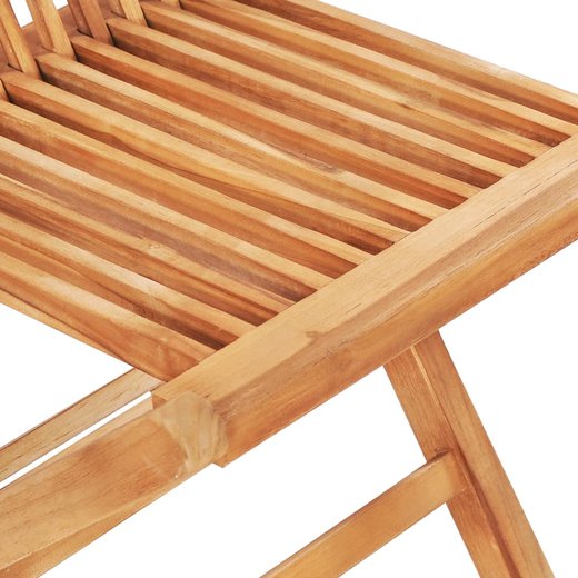 3-tlg. Bistro-Set mit Cremeweien Kissen Massivholz Teak