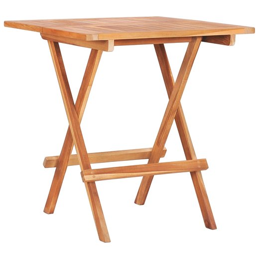 3-tlg. Bistro-Set mit Cremeweien Kissen Massivholz Teak