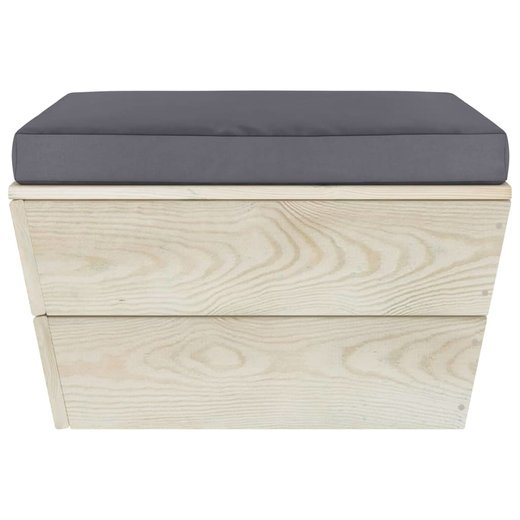 4-tlg. Garten-Sofagarnitur aus Paletten mit Kissen Fichtenholz