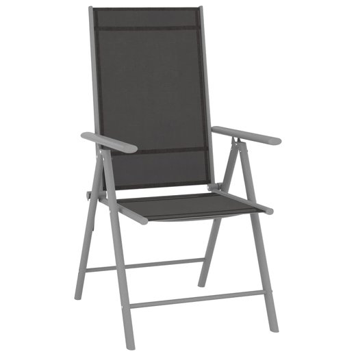 3-tlg. Bistro-Set Aluminium und Textilene Silbern