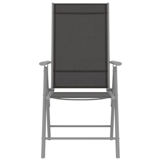 3-tlg. Bistro-Set Aluminium und Textilene Silbern