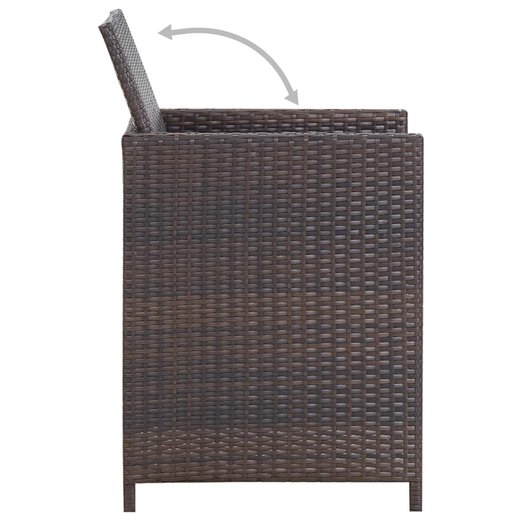 13-tlg. Garten-Essgruppe mit Auflagen Poly Rattan Braun