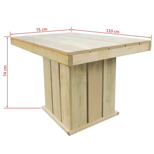 5-tlg. Garten-Essgruppe Hochwertiges Imprgniertes Kiefernholz