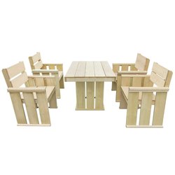 5-tlg. Garten-Essgruppe Hochwertiges Imprgniertes...