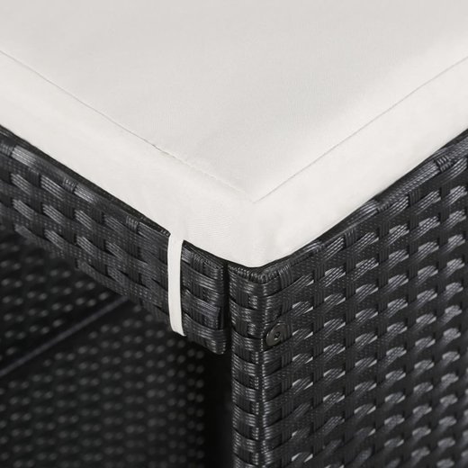 9-teilige Garten-Essgruppe Poly Rattan Schwarz