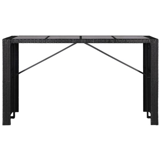 9-teilige Garten-Essgruppe Poly Rattan Schwarz
