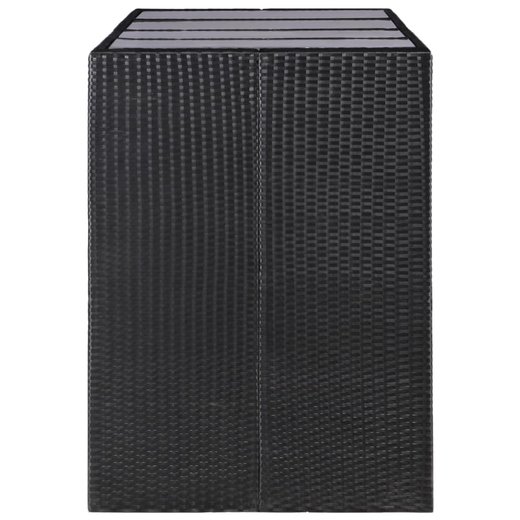 9-teilige Garten-Essgruppe Poly Rattan Schwarz