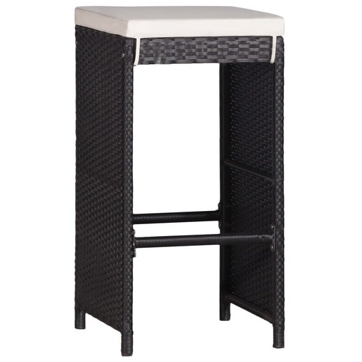 9-teilige Garten-Essgruppe Poly Rattan Schwarz