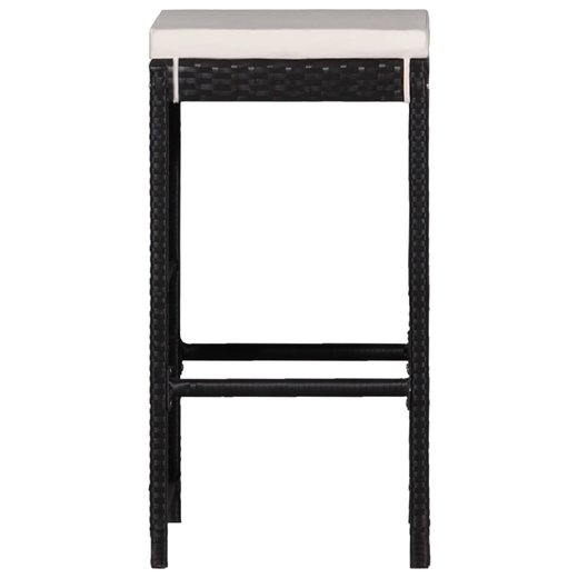 9-teilige Garten-Essgruppe Poly Rattan Schwarz