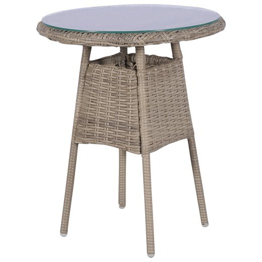 3-tlg. Bistro-Set mit Auflagen und Kissen Poly Rattan Braun - Desenim