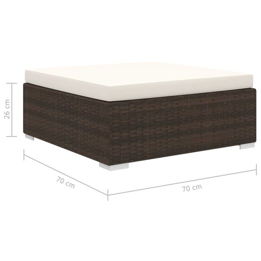 8-tlg. Garten-Lounge-Set mit Auflagen Poly Rattan Braun