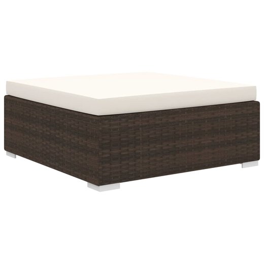 8-tlg. Garten-Lounge-Set mit Auflagen Poly Rattan Braun