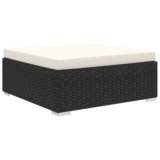 9-tlg. Garten-Lounge-Set mit Auflagen Poly Rattan Schwarz