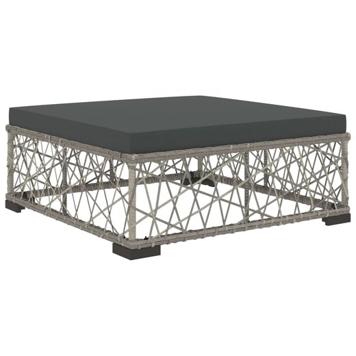 Garten-Lounge-Set mit Auflagen 6-tlg. Poly Rattan Grau