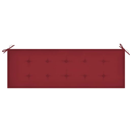 Stapelbare Gartenbank mit Auflage 159 cm Massivholz Teak