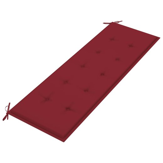 Stapelbare Gartenbank mit Auflage 159 cm Massivholz Teak