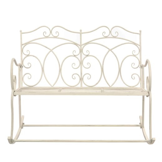 Gartenbank 104 cm Eisen Antik Wei