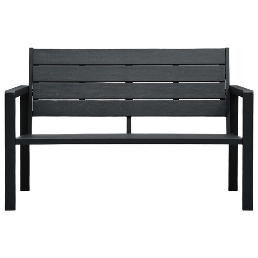 Gartenbank 120 cm HDPE Schwarz Holzoptik