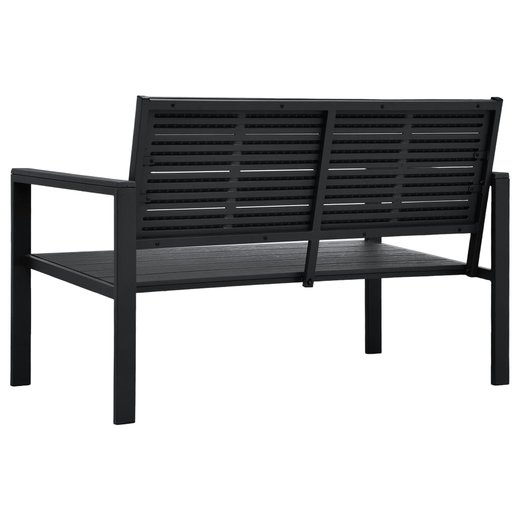 Gartenbank 120 cm HDPE Schwarz Holzoptik