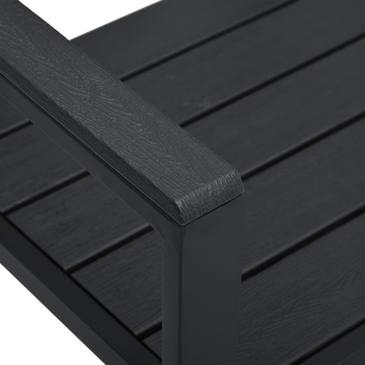 Gartenbank 120 cm HDPE Schwarz Holzoptik