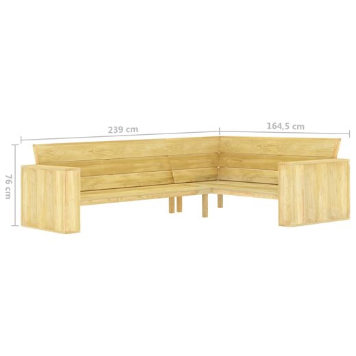 Garten-Eckbank 239 cm Imprgniertes Kiefernholz