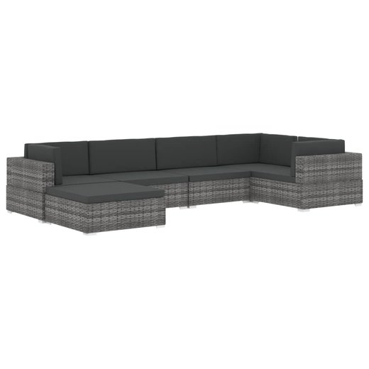 Modular-Sofa-Eckteil 1 Stk. + Auflagen Poly Rattan Grau