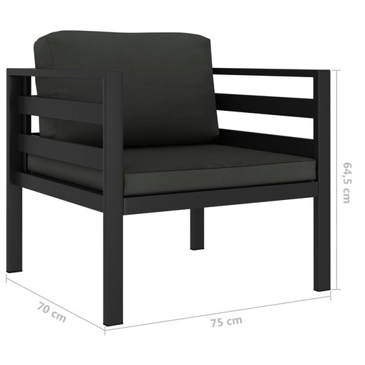 Sessel mit Auflagen Aluminium Anthrazit