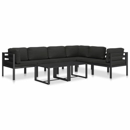 Sessel mit Auflagen Aluminium Anthrazit