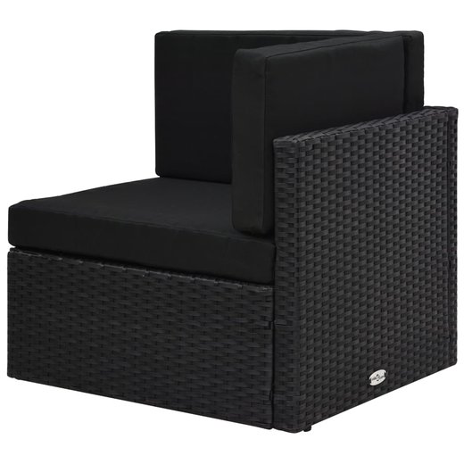 Modulares 2-Sitzer-Sofa Poly Rattan Schwarz