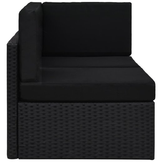 Modulares 2-Sitzer-Sofa Poly Rattan Schwarz
