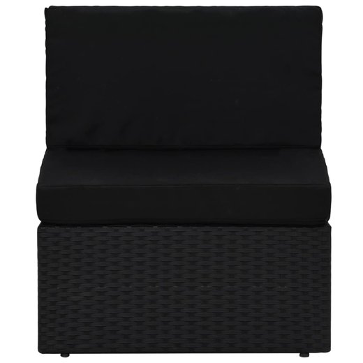 Modulares 2-Sitzer-Sofa Poly Rattan Schwarz