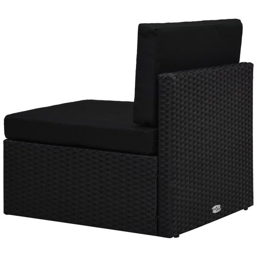 Modulares 2-Sitzer-Sofa Poly Rattan Schwarz