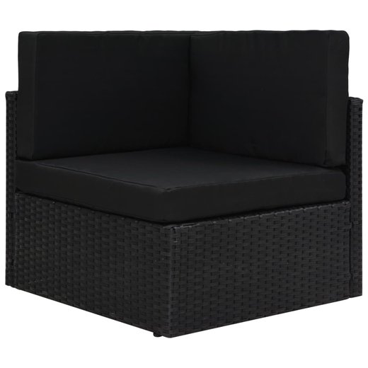 Modulares 2-Sitzer-Sofa Poly Rattan Schwarz